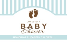 Blue and Brown Baby Feet Boy Baby Shower Invitation