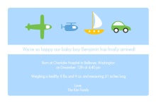 Transportation Boy Baby Announcement