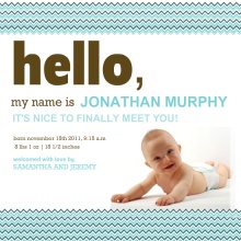 Blue and Brown Stripes  Birth Announcement