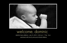 Black Photo Inset Birth Announcement