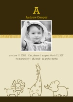 Jungle Animal Party Adoption Announcement