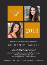 Gray and Yellow Graduation Invitation