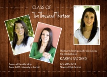 Rustic Wood  Graduation Announcement
