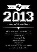 Classic Black and White Graduation  Invitation