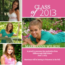 Powerful Pink  Graduation Annoucement