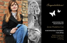 White Butterfly Graduation Announcement