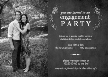 Black Chalkboard Roses Engagement Party Invites