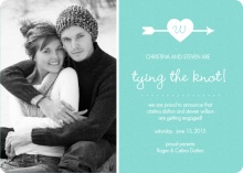Turquoise arrow and heart Engagement Announcement
