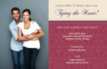 Purple and Wine Formal Photo Engagement Party Invite