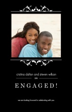 Black Formal Frame Engagement Announcement