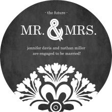 Black and White Chalkboard Engagement Party Invite