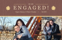 Rustic Fall Leaves Engagement Announcement