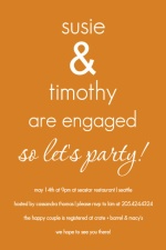 Faded Orange Engagement Party Invite