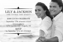 Elegant Black Frame Engagement Party Invitation