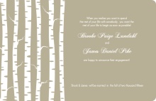 Taupe and White Birch Trees Engagement Announcement