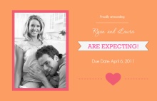 Orange and Pink Bursting with Joy Pregnancy Announcement