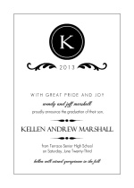 Elegant Black Monogram  Announcement