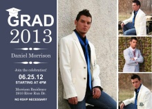 Stylish Blue Graduation Invitation