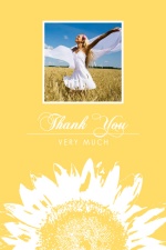 Yellow Sunflower Graduation Thank You Card