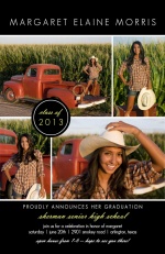 Black Multi Photo  Graduaton Invitation
