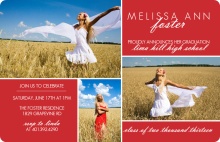 Red and White Classy Graduation Invitation