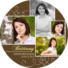 Circle Photo Collage Graduation Announcement