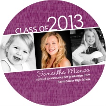 Purple Linen Graduation Announcement