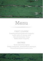 Green Wood Grain Photo  Wedding Menu