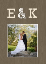 Wood Grain Rustic  Wedding Thank You Card