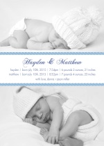 Simple Blue Photo Boy Twins Announcements