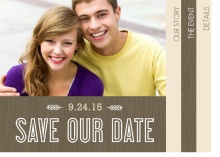 Wood Grain Rustic  Save The Date Announcement