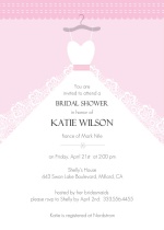 White Wedding Dress Bridal Shower Invite