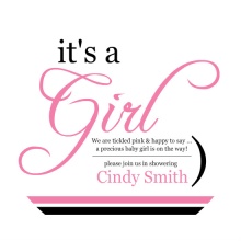Sassy Pink and Black Girl Baby Shower Invite