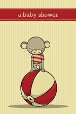 Sock Monkey Baby Shower Invitation