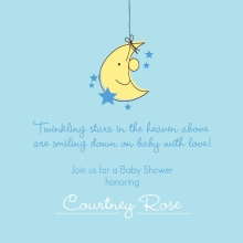 Twinkling Little Stars and Moon  Baby Shower Invite