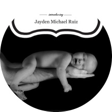 Modern Black and White Photo Birth Announcement