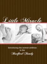 Pink and Brown Stripes Baby Girl Annoucement