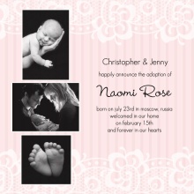 Pink Stripes and Lace Adoption Announcement