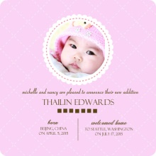Pink Quilted Adoption Announcement