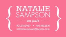Modern Pink and White Brackets Business Card