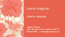 Coral Flowers Business Card