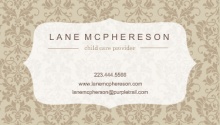Brown Damask Frame Business Card