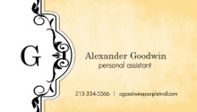 Black and White Vintage Monogram Business Card