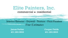 Turquoise Brush Strokes Business Card