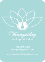 Blue and White Lotus Nail Spa Business Card