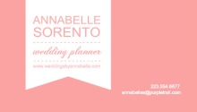 Pink and White Banner Business Card
