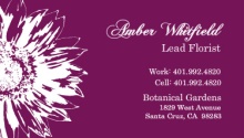 Purple and White Sunflower Business Card