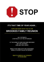 Black and White Family Reunion Invitation