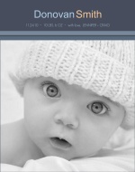 Simple Gray Stripes Photo Birth Announcement