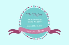 Blue and Pink New Address Moving Announcement